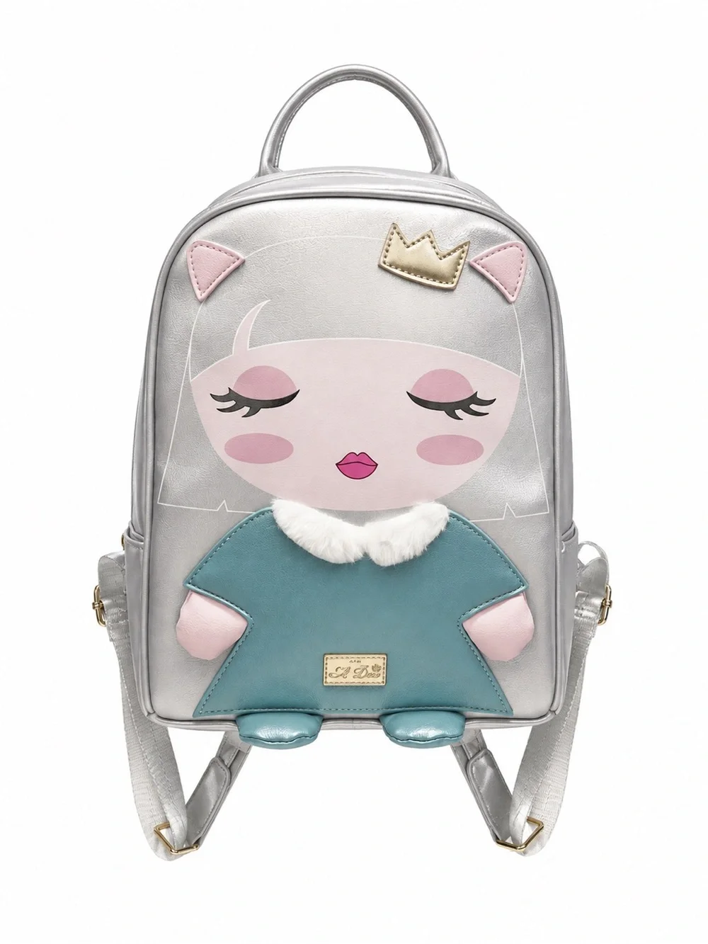 Betsey Johnson Silver & Teal Princess Doll Kids Backpack
